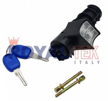 LLAVE CONTACTO ROYALTEK FIAT UNO / PALIO / SIENA / STRADA -- ENCASTRE 3 PUNTAS - TERMINAL PALA GRUESO - CON TRABA VOLANTE ---